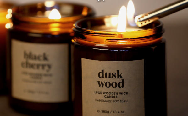 Luce Handmade Soy Bean Wooden Wick Candle 200g