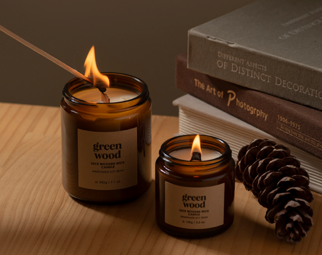 Luce Handmade Soy Bean Wooden Wick Candle 200g