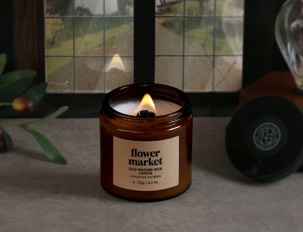 Luce Handmade Soy Bean Wooden Wick Candle 100g