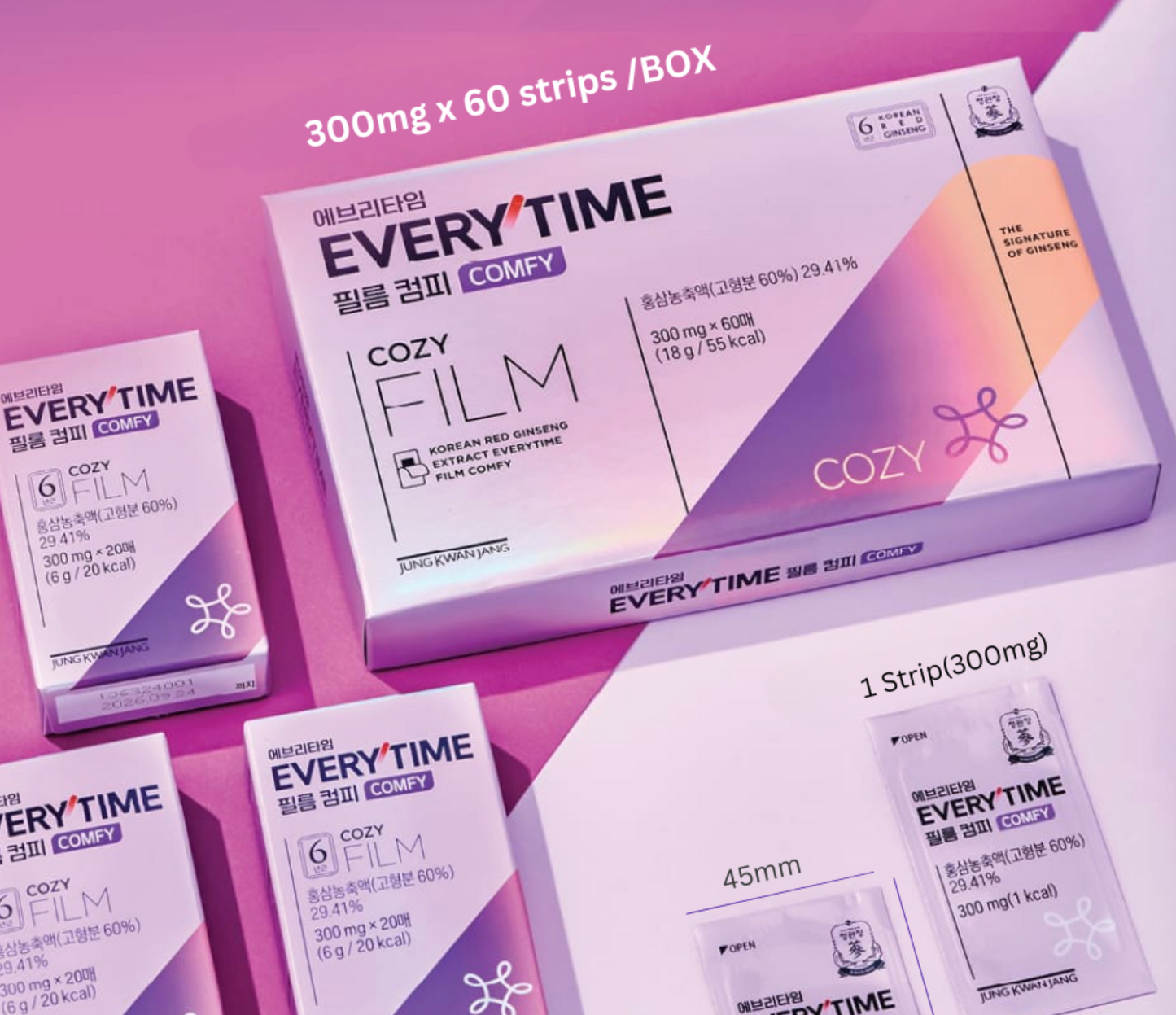 [Jung Kwan Jang] Koren Red Ginseng Extract Everytime Film Comfy 300mg x 60 pcs