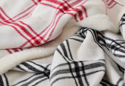 [Kozy House] Checkered Pattern Mink Microfiber Blanket