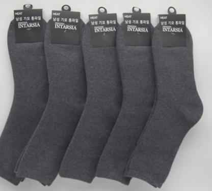 [Kozy House] 5 Pairs Men's Winter Thermal Fleece-Lined Socks