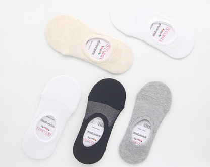 [Kozy House] 5 Pairs Bundle Mesh Top Invisible No Show Socks for Ladies 2-8