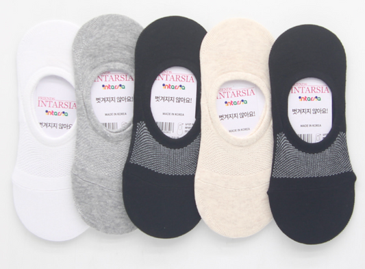 [Kozy House] 5 Pairs Bundle Mesh Top Invisible No Show Socks for Ladies 2-8