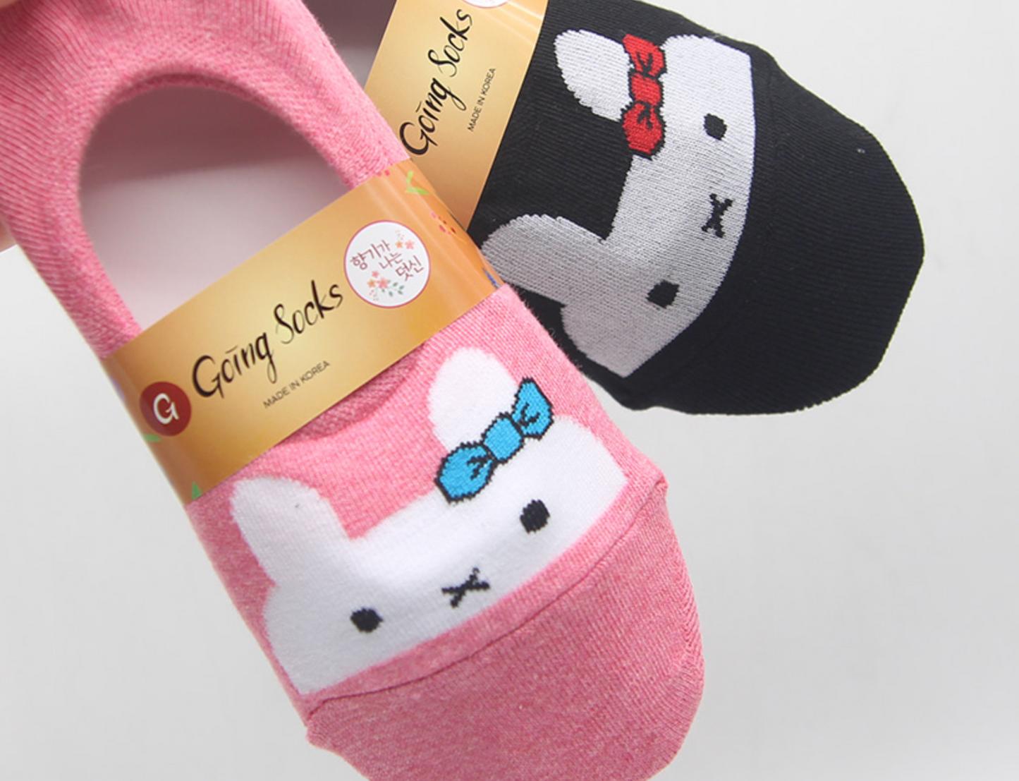 [Kozy House] 5 Pairs Pack Women Pastel Ribbon Rabbits Invisible No-Show Socks For Ladies 2-8