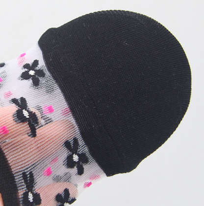 [Kozy House] 5 Pairs Bundle Flower Mesh Top Invisible No Show Socks for Ladies 2-8