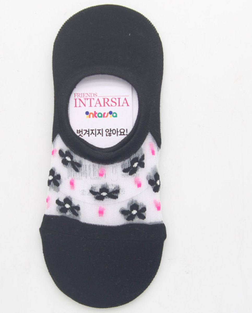 [Kozy House] 5 Pairs Bundle Flower Mesh Top Invisible No Show Socks for Ladies 2-8