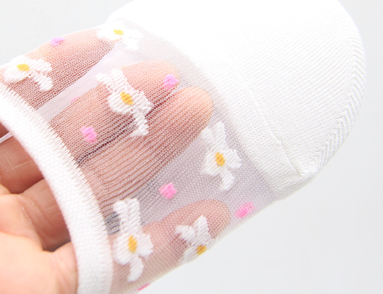 [Kozy House] 5 Pairs Bundle Flower Mesh Top Invisible No Show Socks for Ladies 2-8