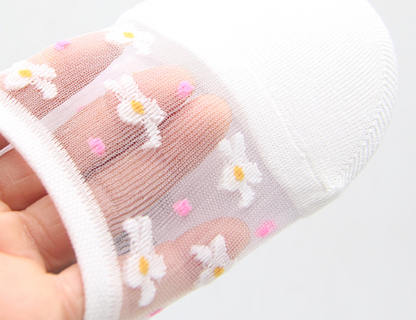 [Kozy House] 5 Pairs Bundle Flower Mesh Top Invisible No Show Socks for Ladies 2-8