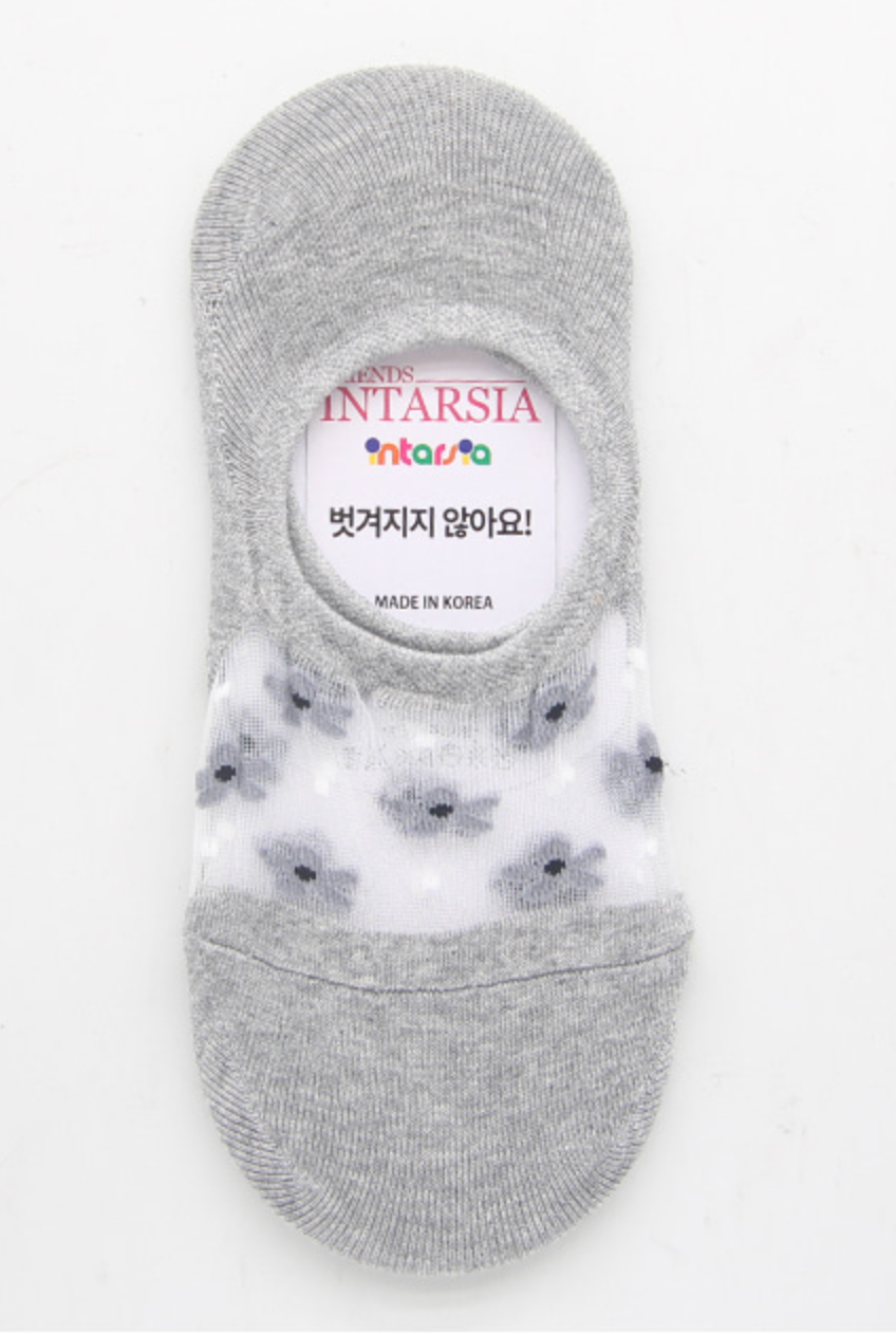 [Kozy House] 5 Pairs Bundle Flower Mesh Top Invisible No Show Socks for Ladies 2-8