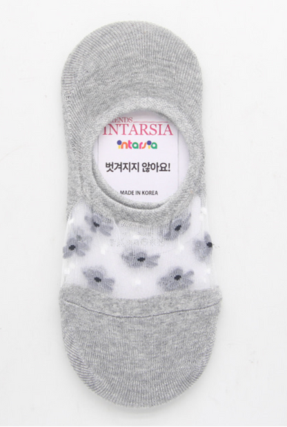 [Kozy House] 5 Pairs Bundle Flower Mesh Top Invisible No Show Socks for Ladies 2-8