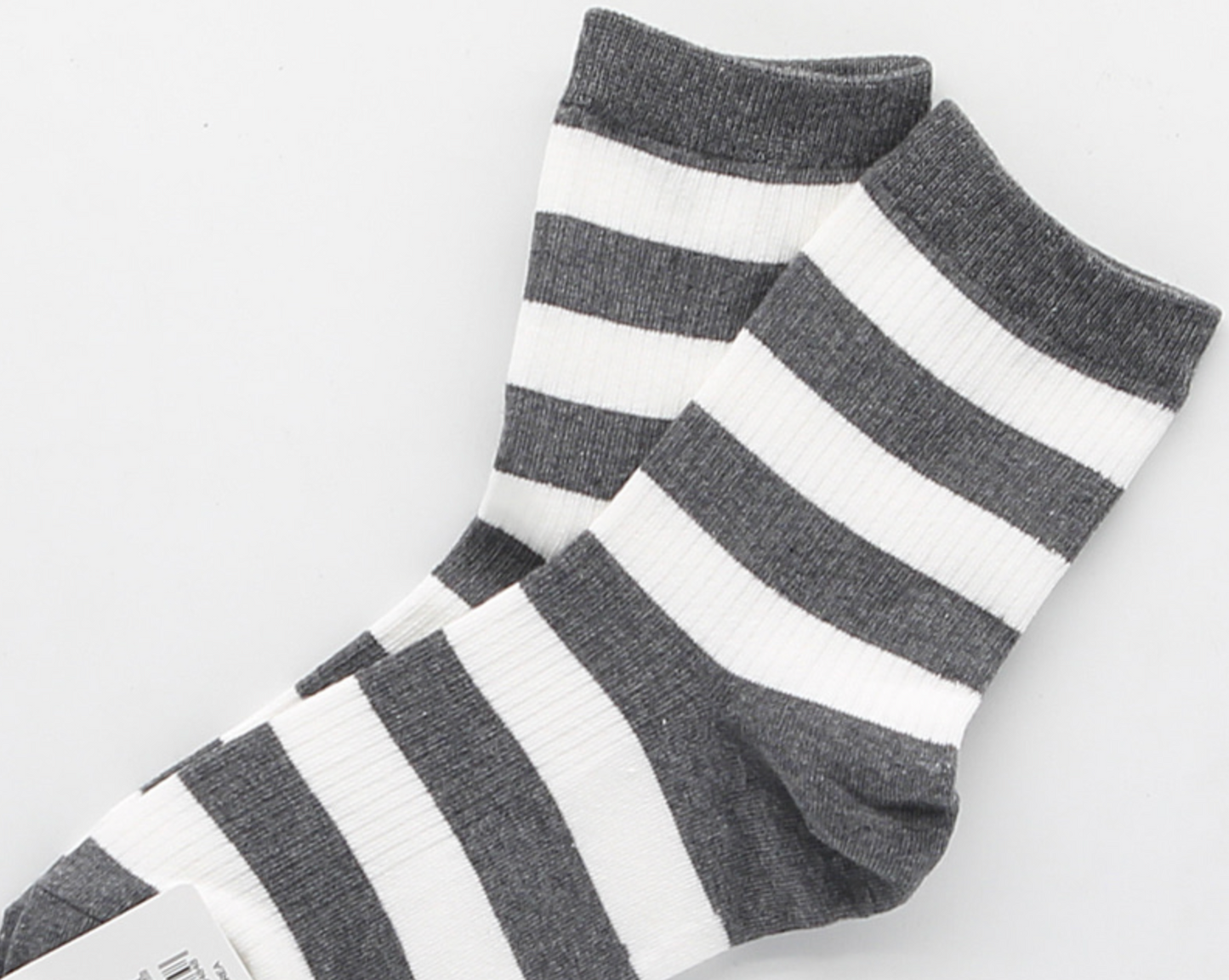 [Kozy House] 3 Pairs Women's Classic Striped Ribbed Crew Socks Size 2-8