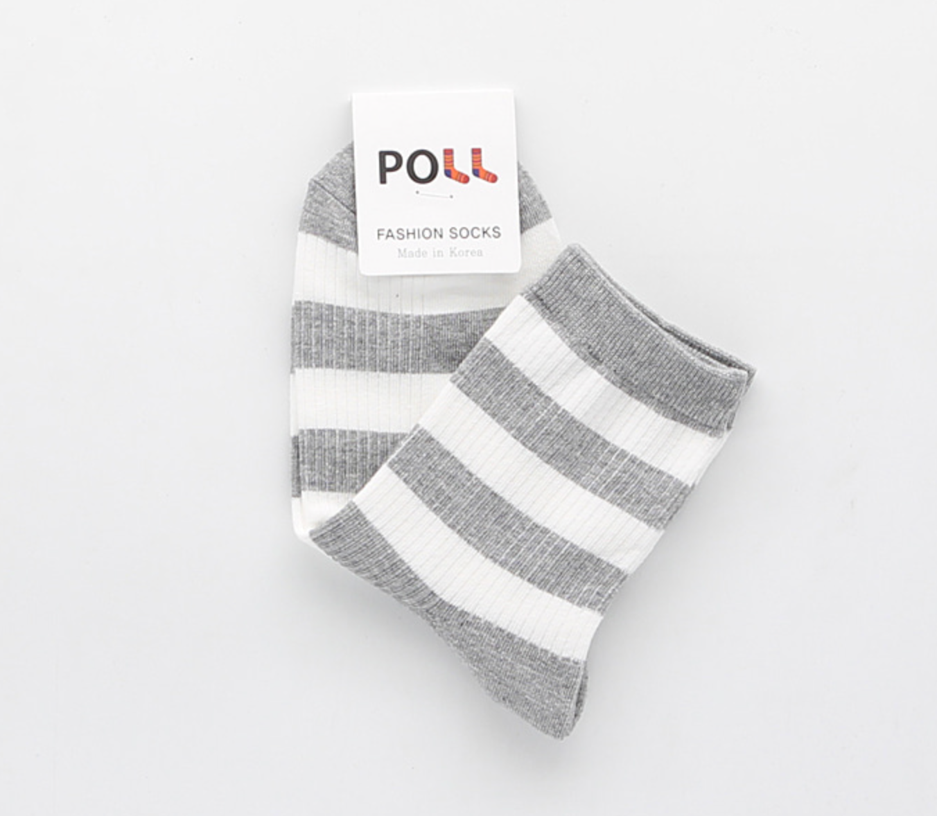[Kozy House] 3 Pairs Women's Classic Striped Ribbed Crew Socks Size 2-8