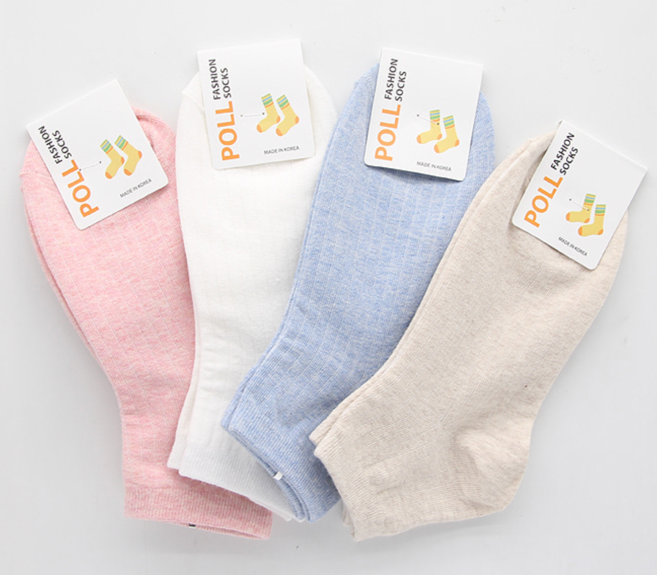 [Kozy House] 3 Pairs Women's Pastel Ribbed Ankle Fashion Socks