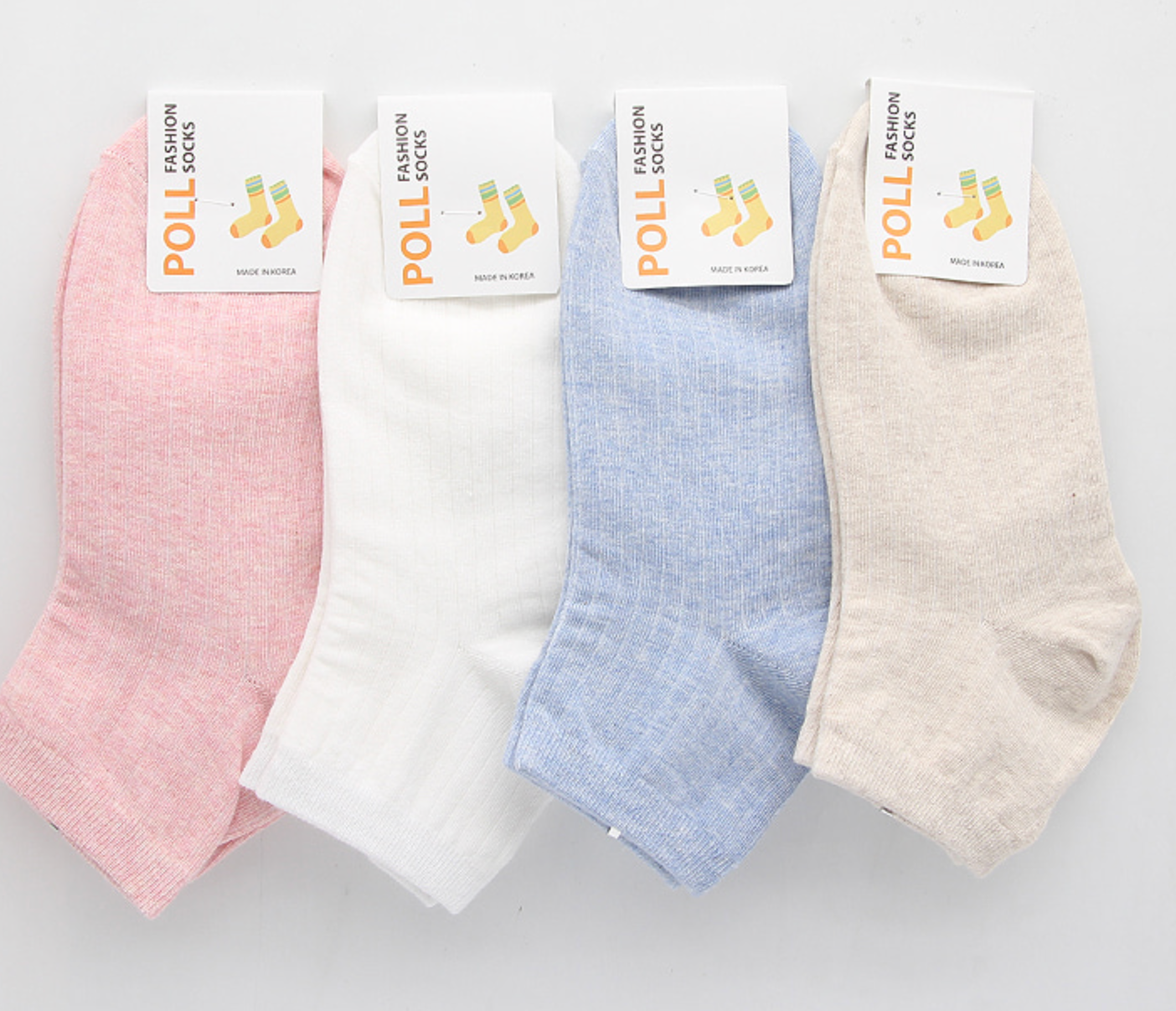[Kozy House] 3 Pairs Women's Pastel Ribbed Ankle Fashion Socks