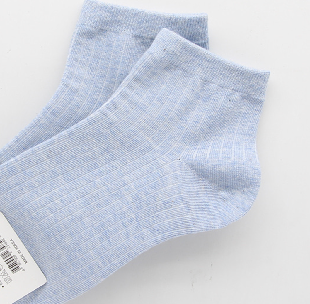 [Kozy House] 3 Pairs Women's Pastel Ribbed Ankle Fashion Socks