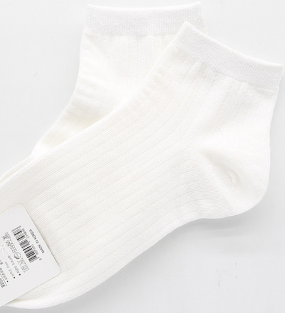 [Kozy House] 3 Pairs Women's Pastel Ribbed Ankle Fashion Socks