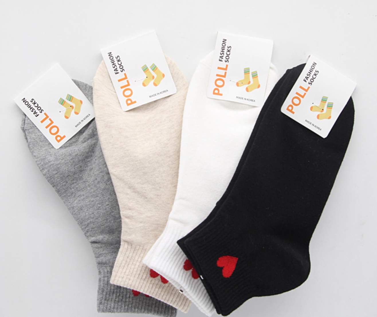 [Kozy House] 3 Pairs Women's Cute Heart Ankle Socks Size 2-8