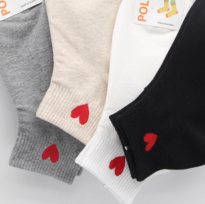 [Kozy House] 3 Pairs Women's Cute Heart Ankle Socks Size 2-8