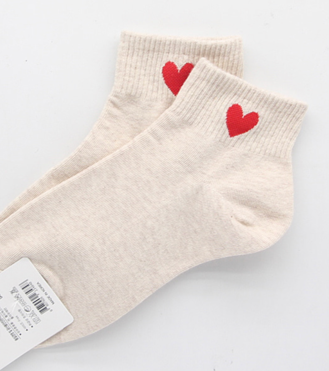 [Kozy House] 3 Pairs Women's Cute Heart Ankle Socks Size 2-8