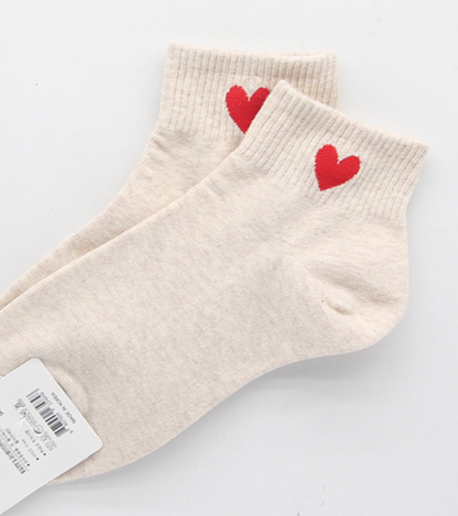 [Kozy House] 3 Pairs Women's Cute Heart Ankle Socks Size 2-8