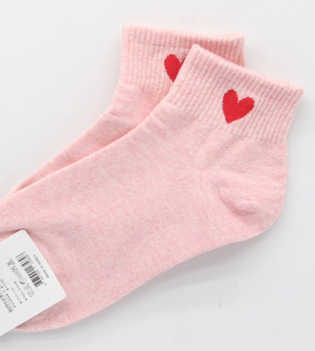 [Kozy House] 3 Pairs Women's Cute Heart Ankle Socks Size 2-8