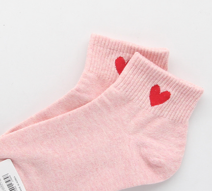 [Kozy House] 3 Pairs Women's Cute Heart Ankle Socks Size 2-8