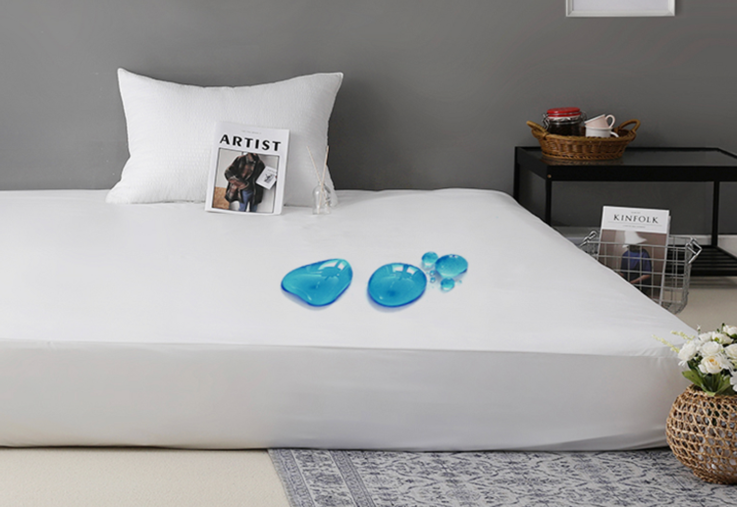 [Kozy House] 100% Waterproof Mattress Protector - 5-Sided Liquid & Bed Bug Shield Made In Korea