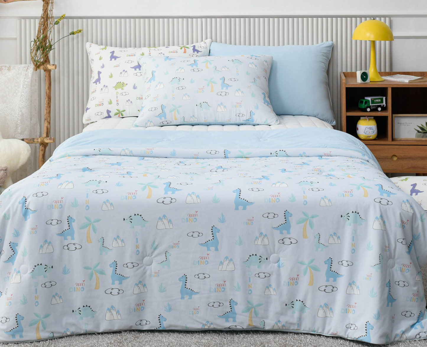 [Kozy House] Cute Dino Dinosaur Summer Cool Blanket For Kids SS