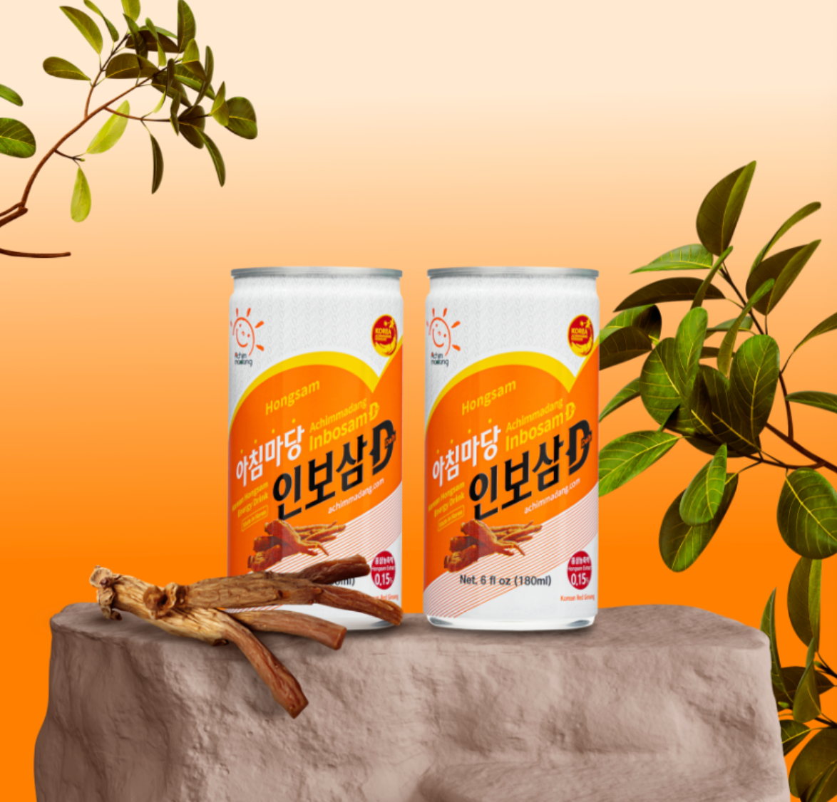 [Achimmadang] Korean Ginseng Drink Inbosam D 180ml x 10 cans