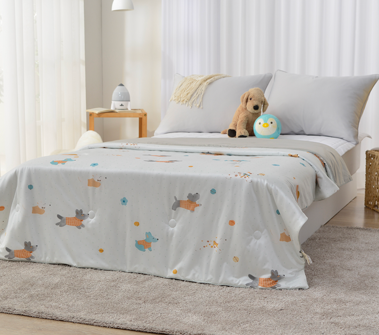 [Kozy House] Doggy Puppy Cool Tech Cooling Blanket Kids Size