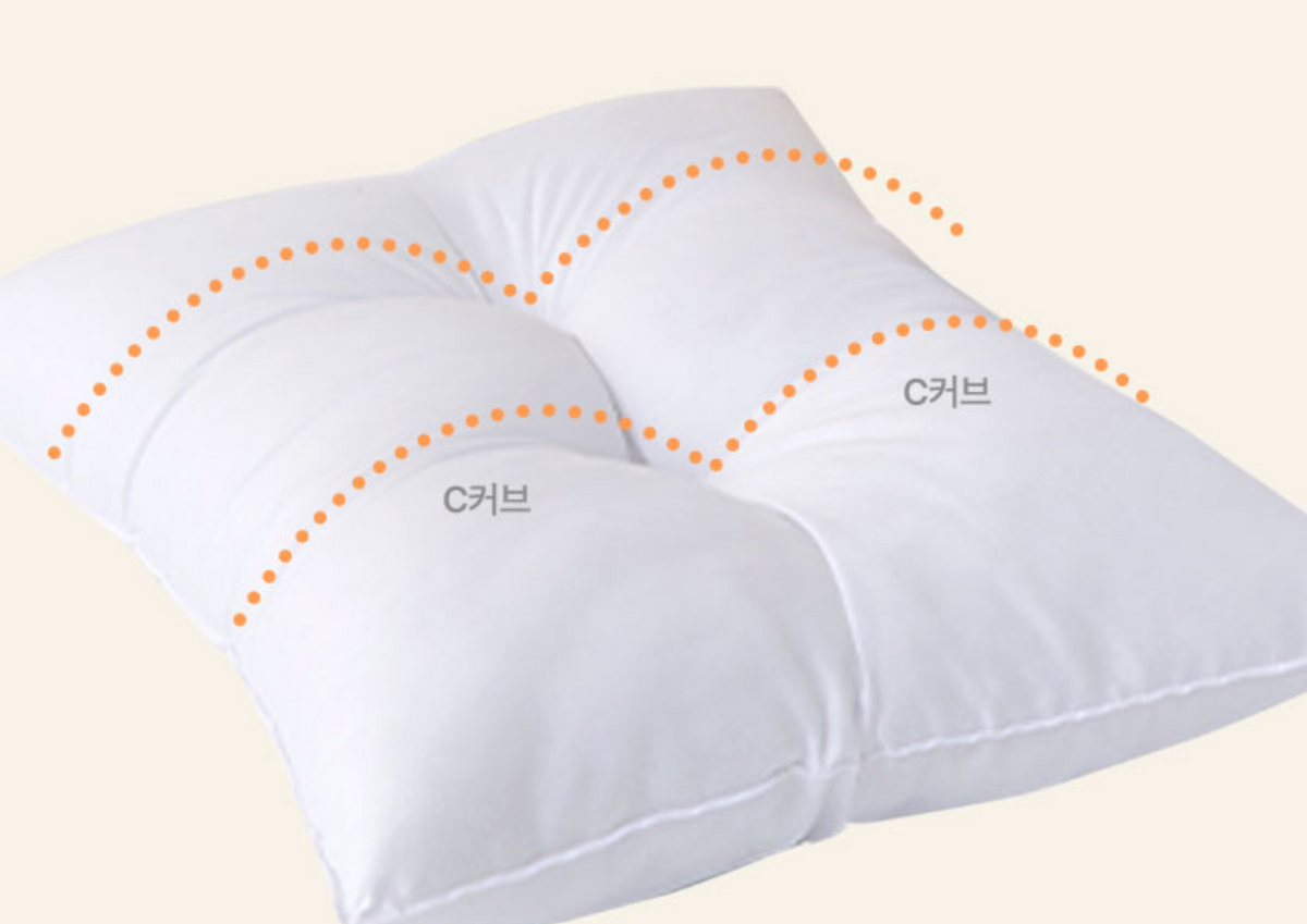 Korean C-Curve Cervical Support Pillow Insert - Adjustable Height and Washable