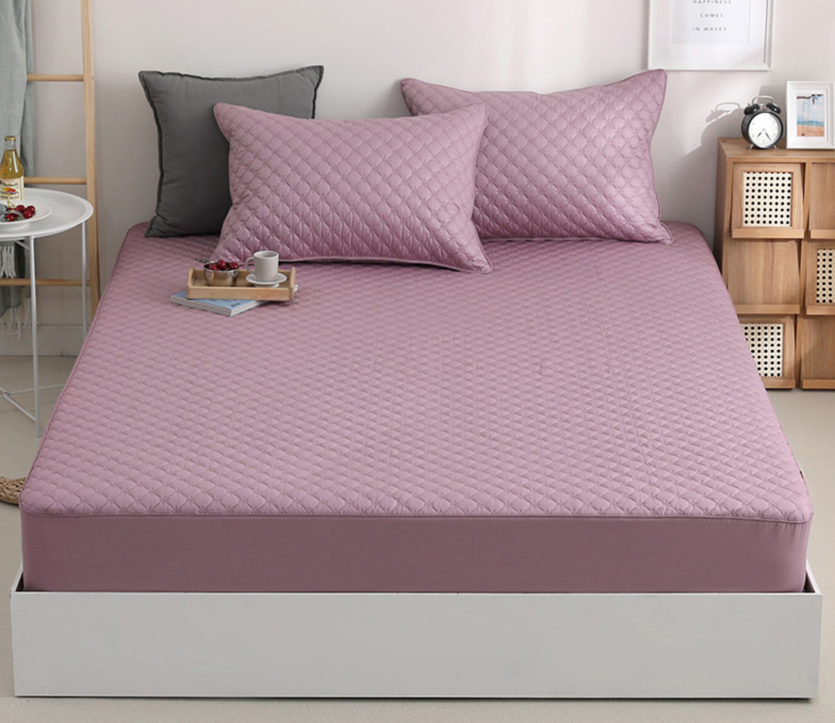 Korean 100% Cotton Quilted Fitted Mattress Cover