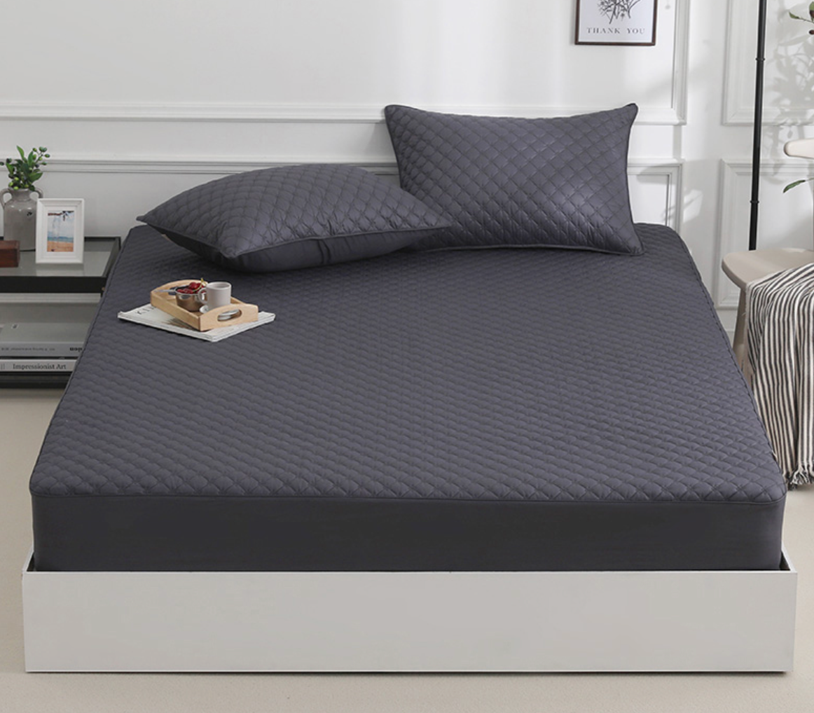 Korean 100% Cotton Quilted Fitted Mattress Cover
