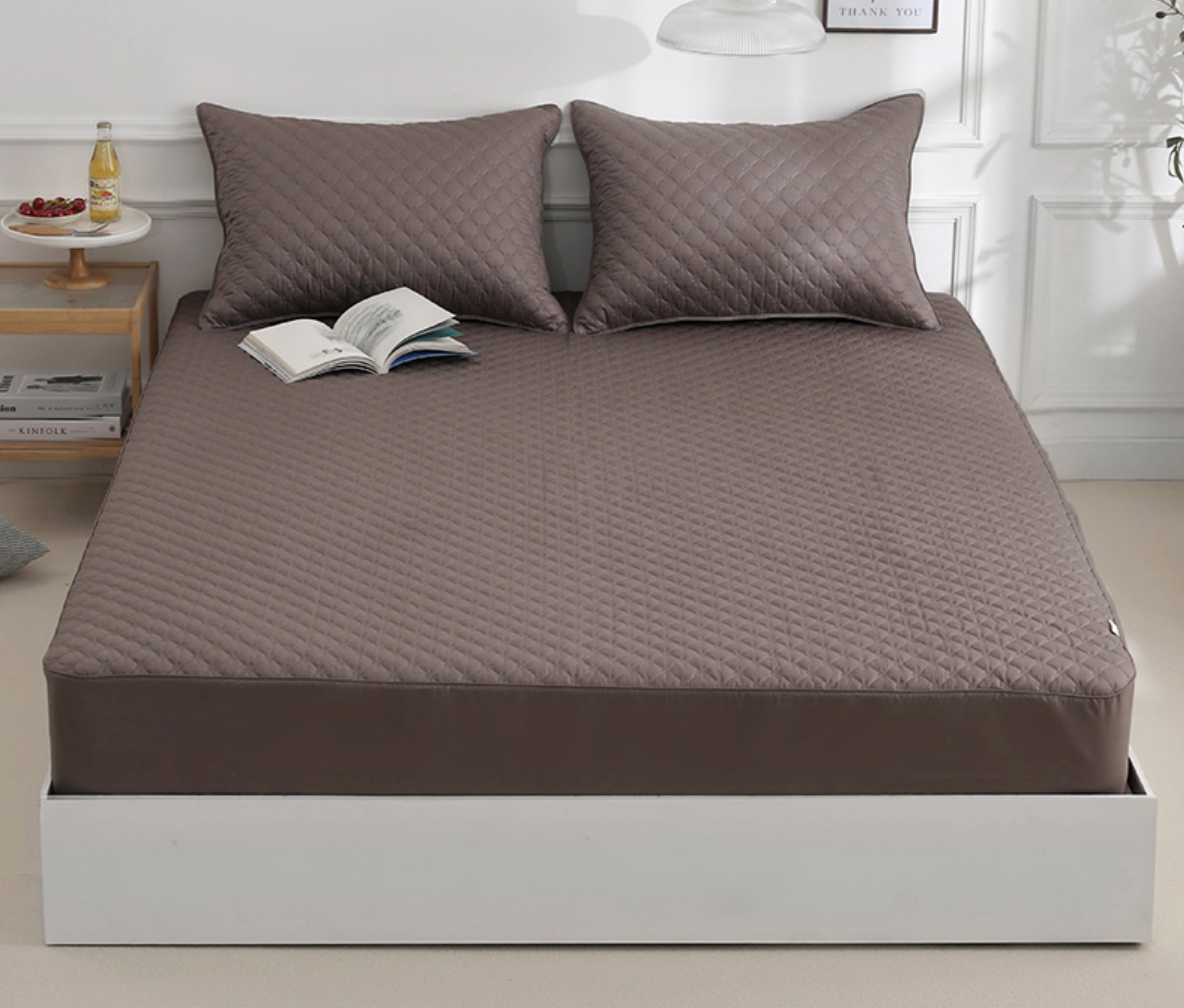 Korean 100% Cotton Quilted Fitted Mattress Cover