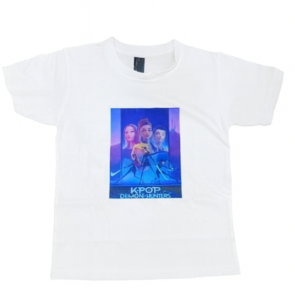 KPop Demon Hunters Huntrix Custom Printed T-Shirt - White