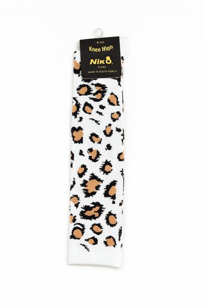 Women's 2-8 Animal Print Leopard Pattern Knee High Socks