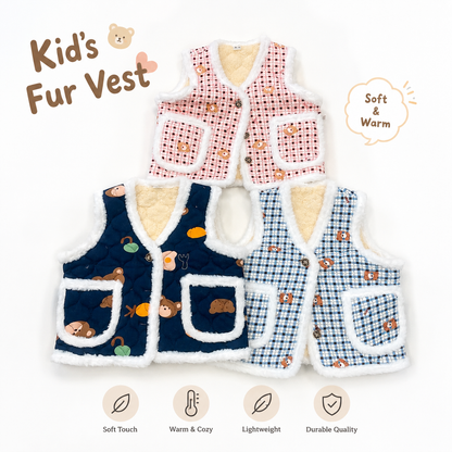 [Kozy House] Retro Korean Kimjang Fur Vest for Kids