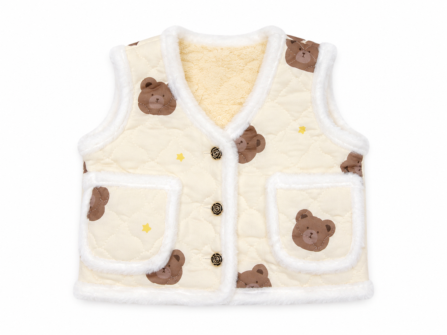 [Kozy House] Retro Korean Kimjang Fur Vest for Kids