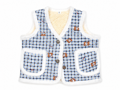 [Kozy House] Retro Korean Kimjang Fur Vest for Kids