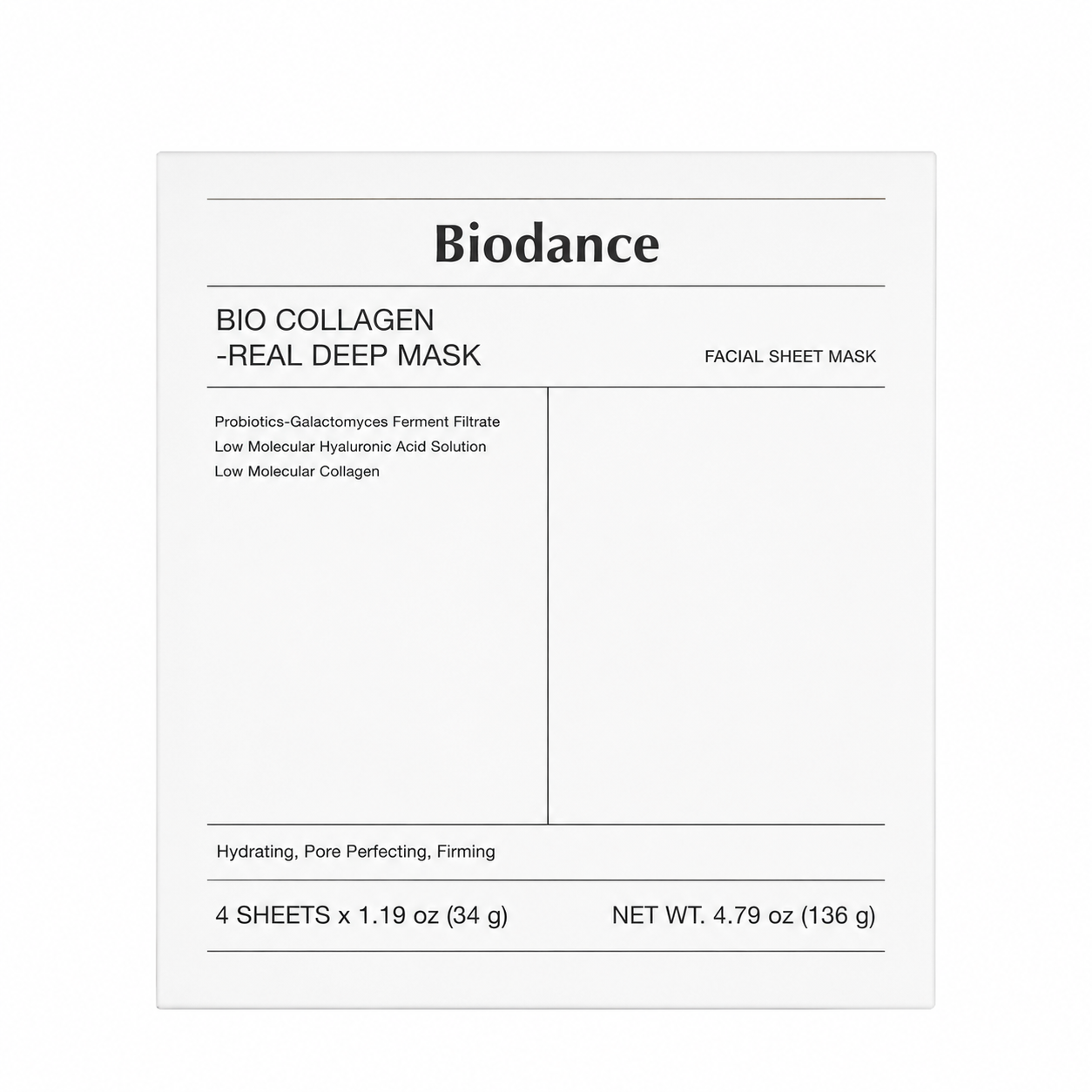 [Biodance] BIO Collagen REAL DEEP MASK - 4 Sheets x 35g
