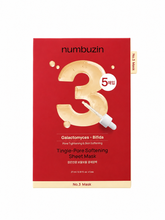 [Numbuzin] No.3 Tingle-Pore Softening Sheet Mask x 5 Sheets (27ml)