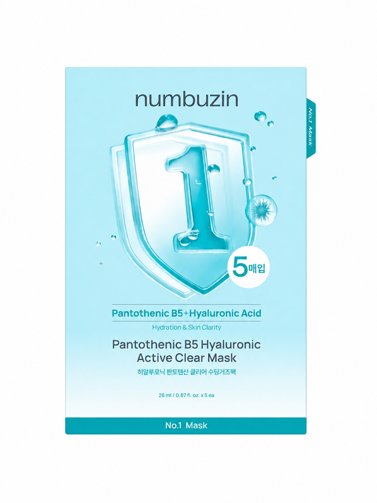 [Numbuzin] No.1 Pantothenic B5 Hyaluronic Active Clear  Sheet Mask x 5 Sheets (27ml)