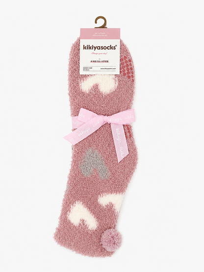 [Kozy House] Anti-Slip Pastel Fleece Sleeping Socks for Women