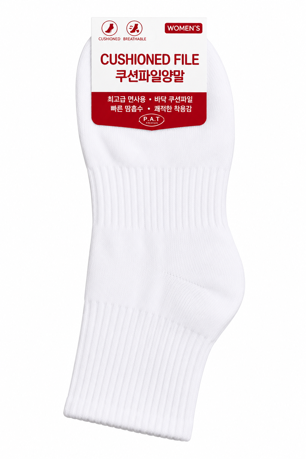 [Kozy House] Cushioned File Quarter Crew Socks - 5 Pairs Pack