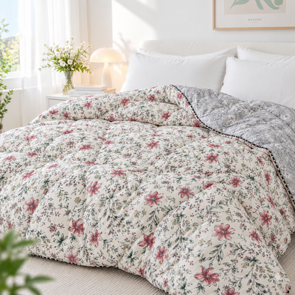 Korean MicroModal Floral Comforter – All Season Q/K 220 × 240cm
