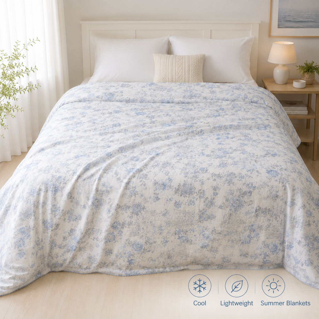Korean TENCEL Lyocell Modal Cooling Summer Blanket – Ginger Botanical Fabric