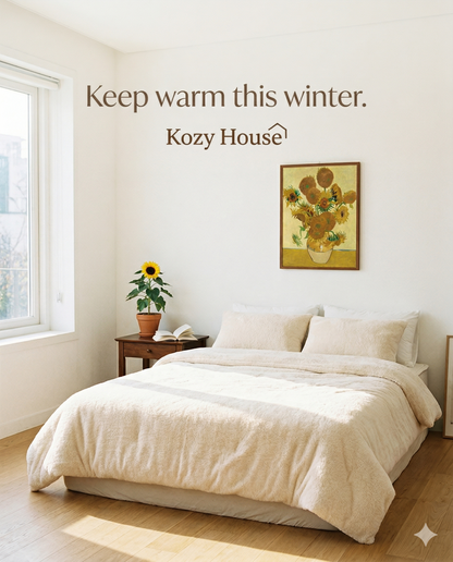 [Kozy House] Long Cashmere Minky Powder 10mm Microfibre Blanket S/Q