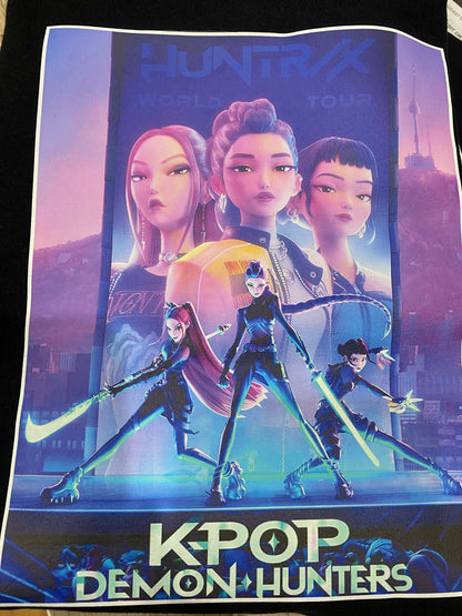 KPop Demon Hunters Huntrix Custom Printed T-Shirt - White