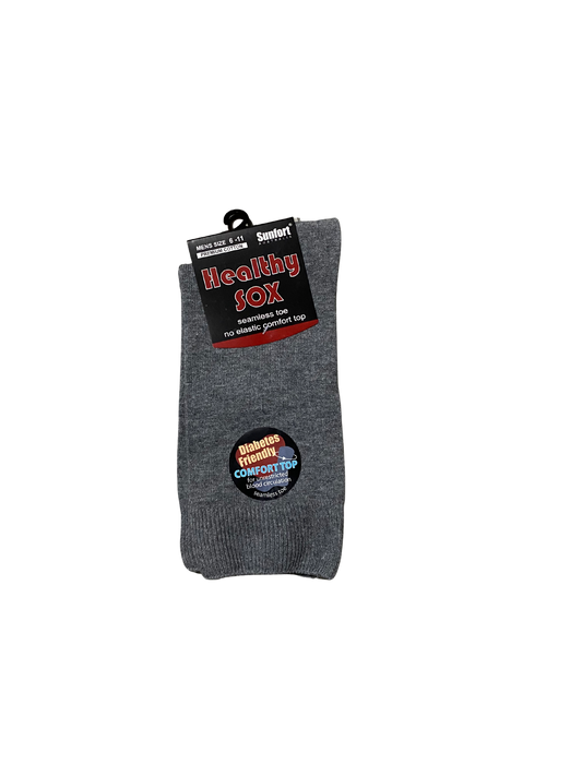 3 Pairs Seamless Cotton Healthy Socks, No Elastic, Diabetes-friendly Size 6-11